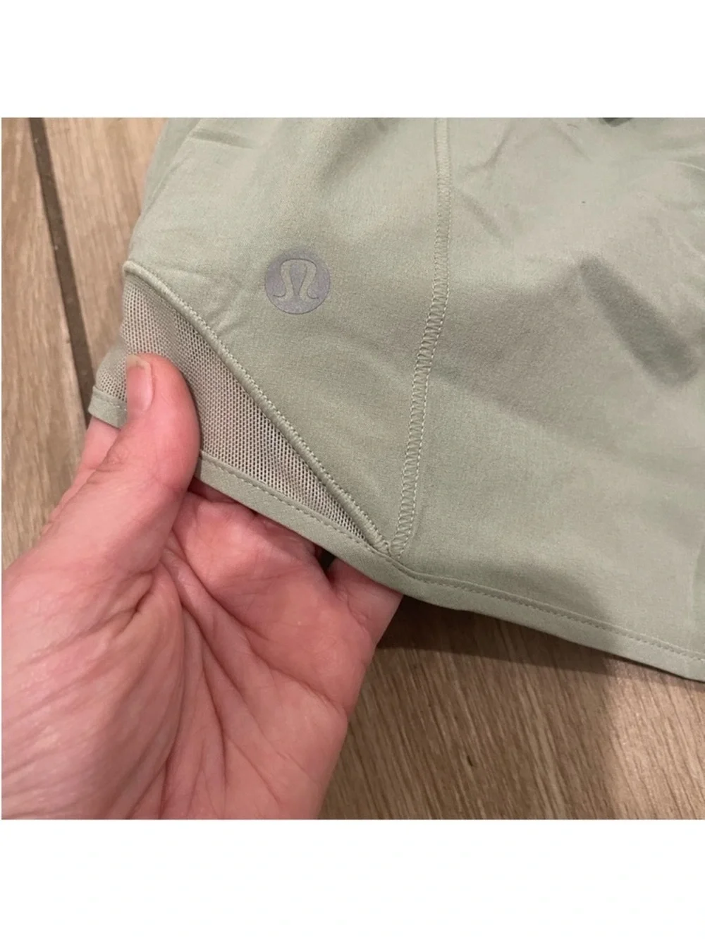 NWT Lululemon Hotty Hot High Rise Shorts Fog Green 4